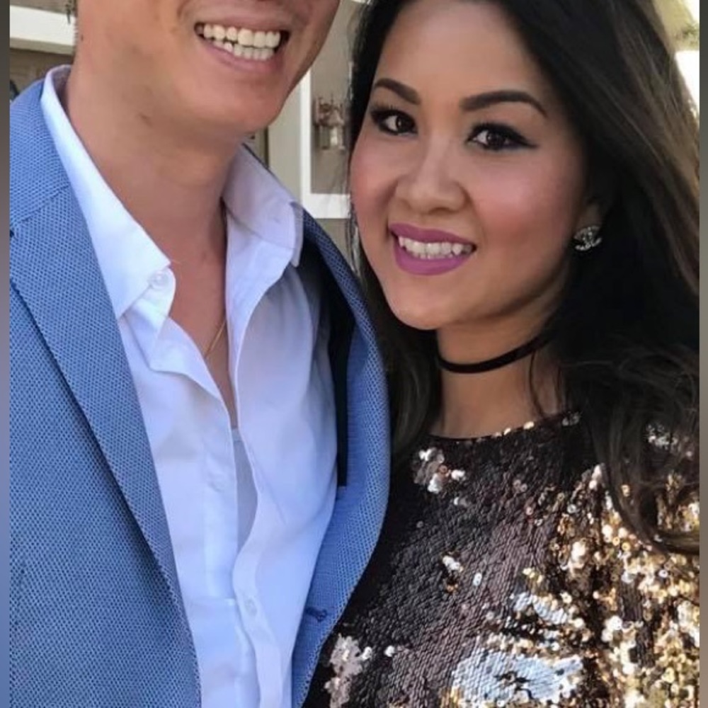 Gold sequin glitter dress